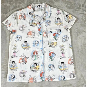 Disney Animator's Collection Sleep Shirt Women's Medium White Mulan Ariel Moana